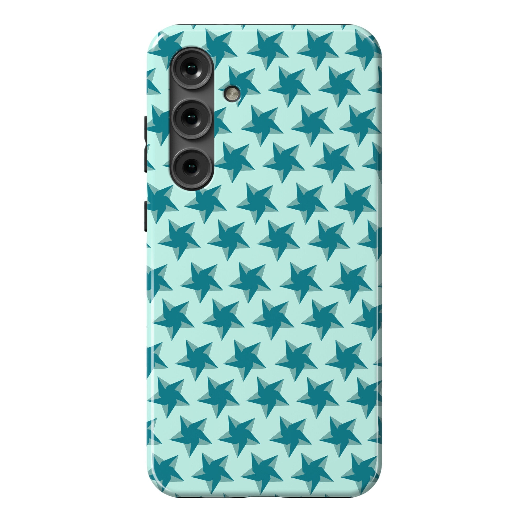 Teal Star Pattern Phone Case